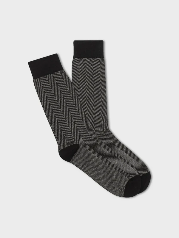 The Black Tux Shoes | Accessories*Black Herringbone Dress Sock