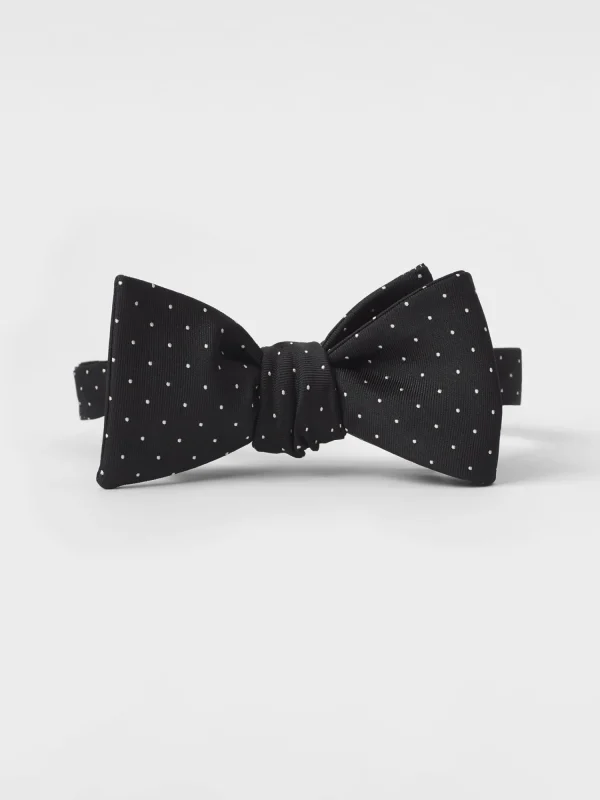 The Black Tux Neckwear*Black Pindot Silk Bow Tie