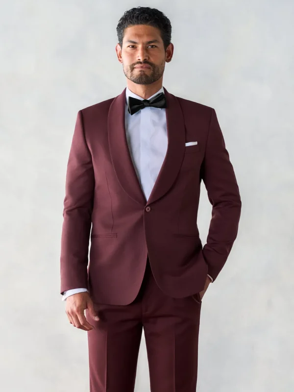 The Black Tux Suits & Tuxedos | Suits & Tuxedos*Burgundy Shawl Tuxedo