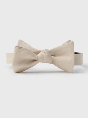 The Black Tux Neckwear*Champagne Linen/Silk Bow Tie