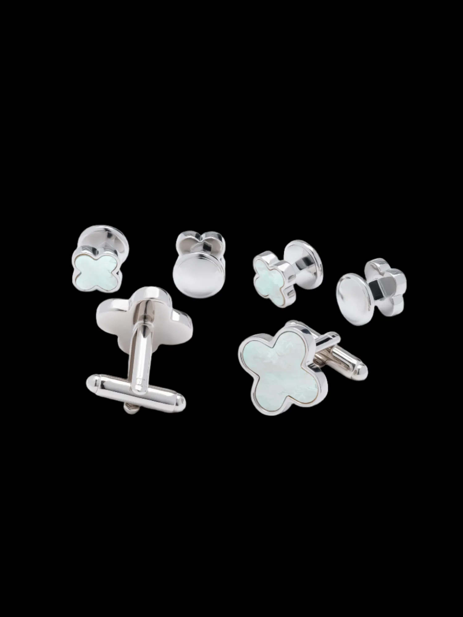 The Black Tux Accessories | Cufflinks & Studs*Clover Mother of Pearl Cufflinks & Studs Set
