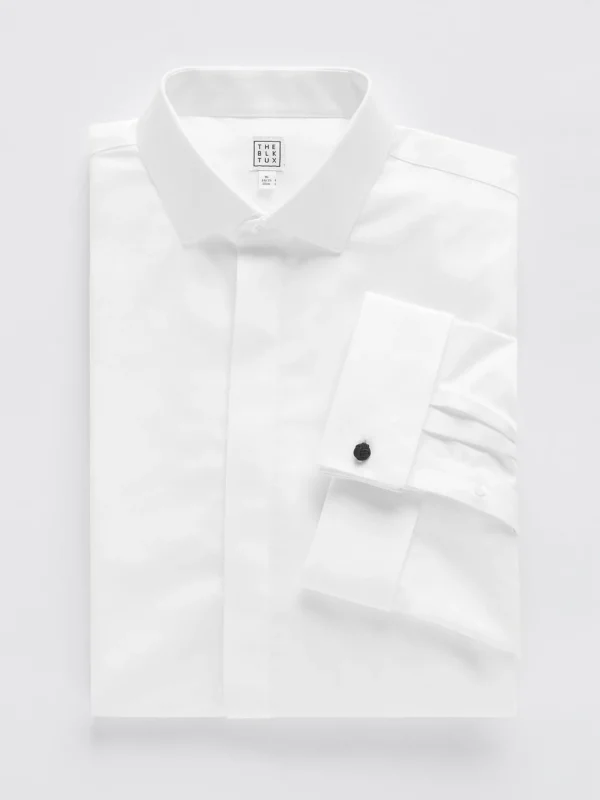 The Black Tux Shirts*Cotton Fly-Front Dress Shirt