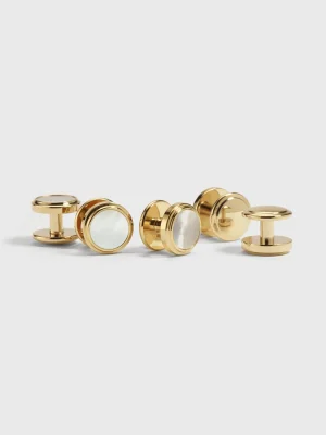 The Black Tux Accessories | Cufflinks & Studs*Gold Pearl Button Studs