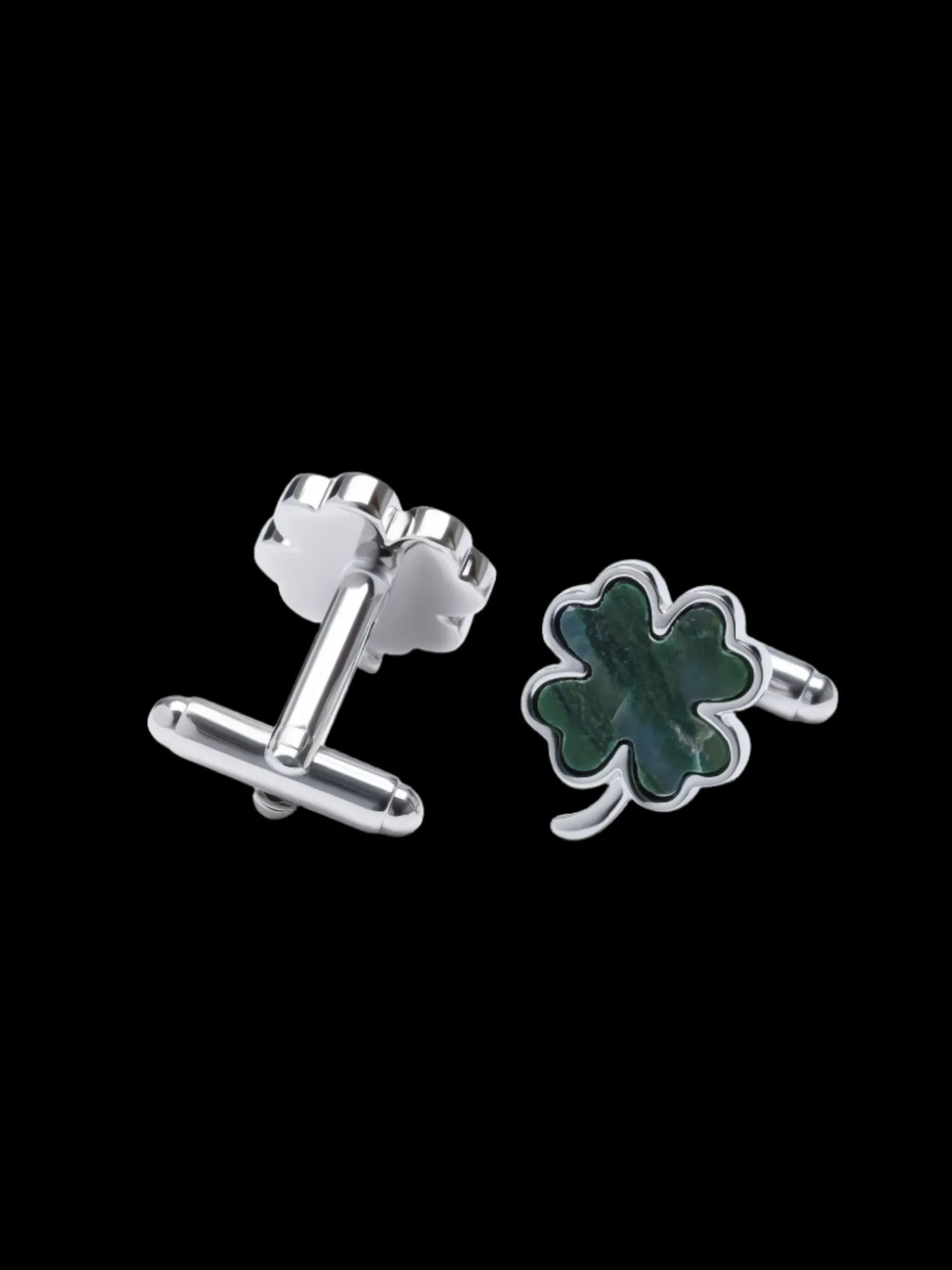 The Black Tux Accessories | Cufflinks & Studs*Green Jade Clover Cufflinks