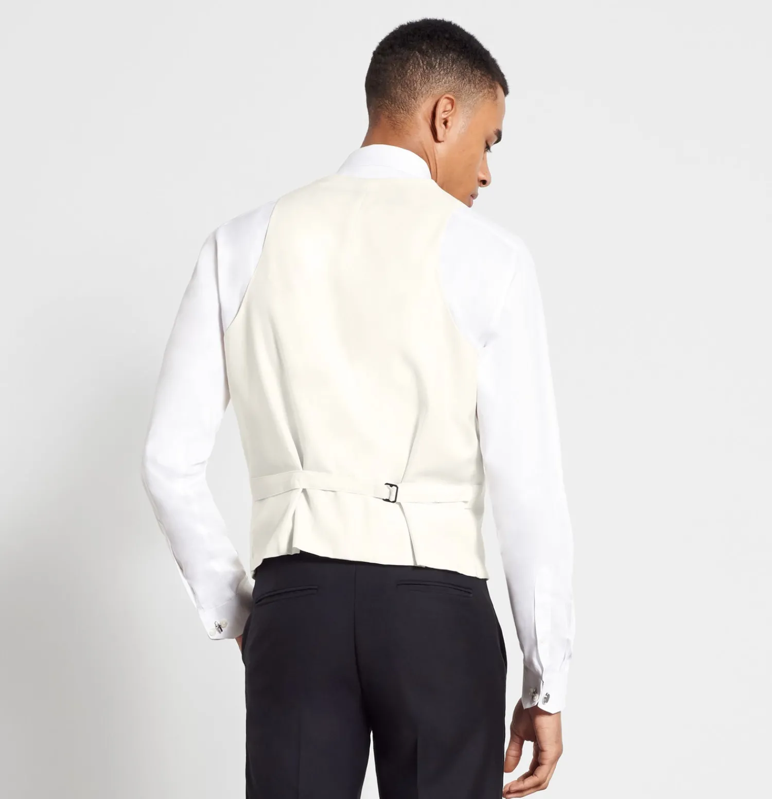 The Black Tux Vests*Ivory Low Cut Tuxedo Vest