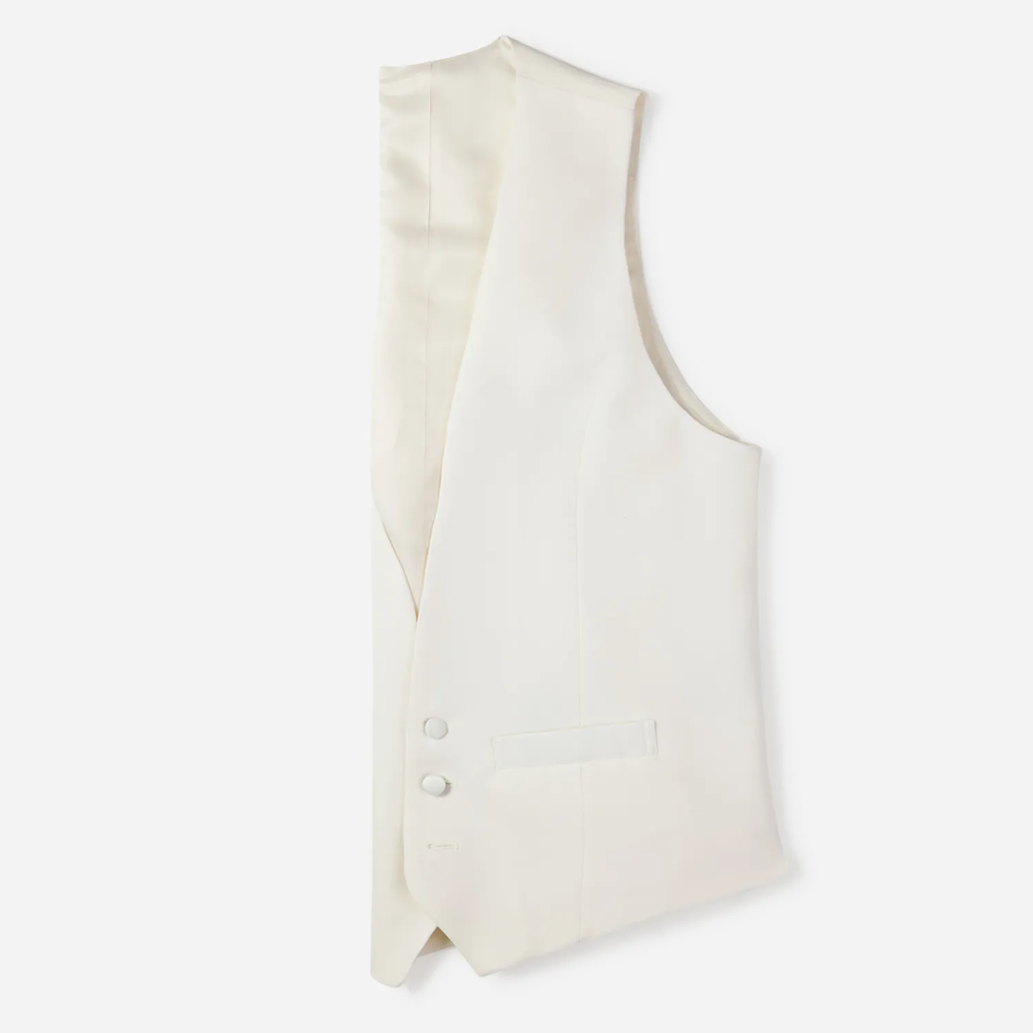 The Black Tux Vests*Ivory Low Cut Tuxedo Vest