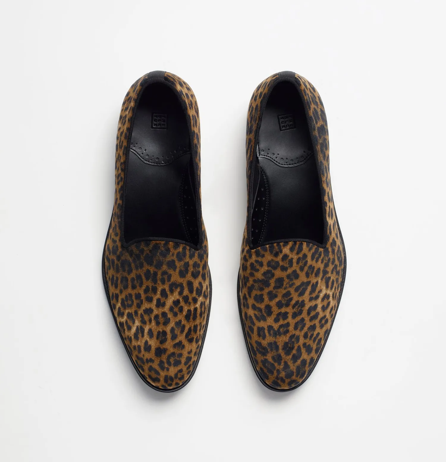 The Black Tux Shoes*Leopard Velvet Loafers