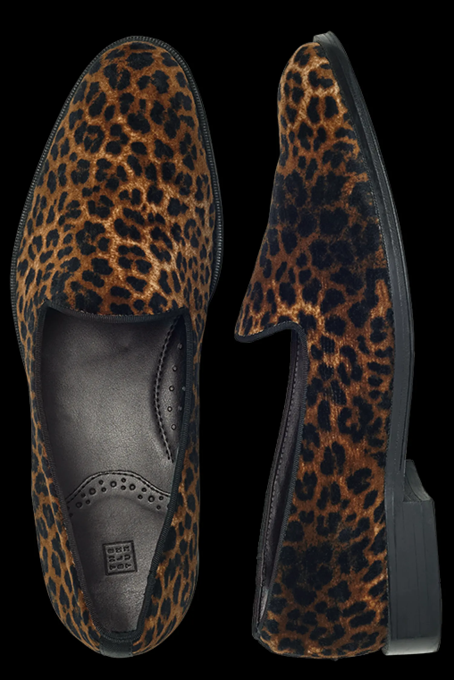 The Black Tux Shoes*Leopard Velvet Loafers
