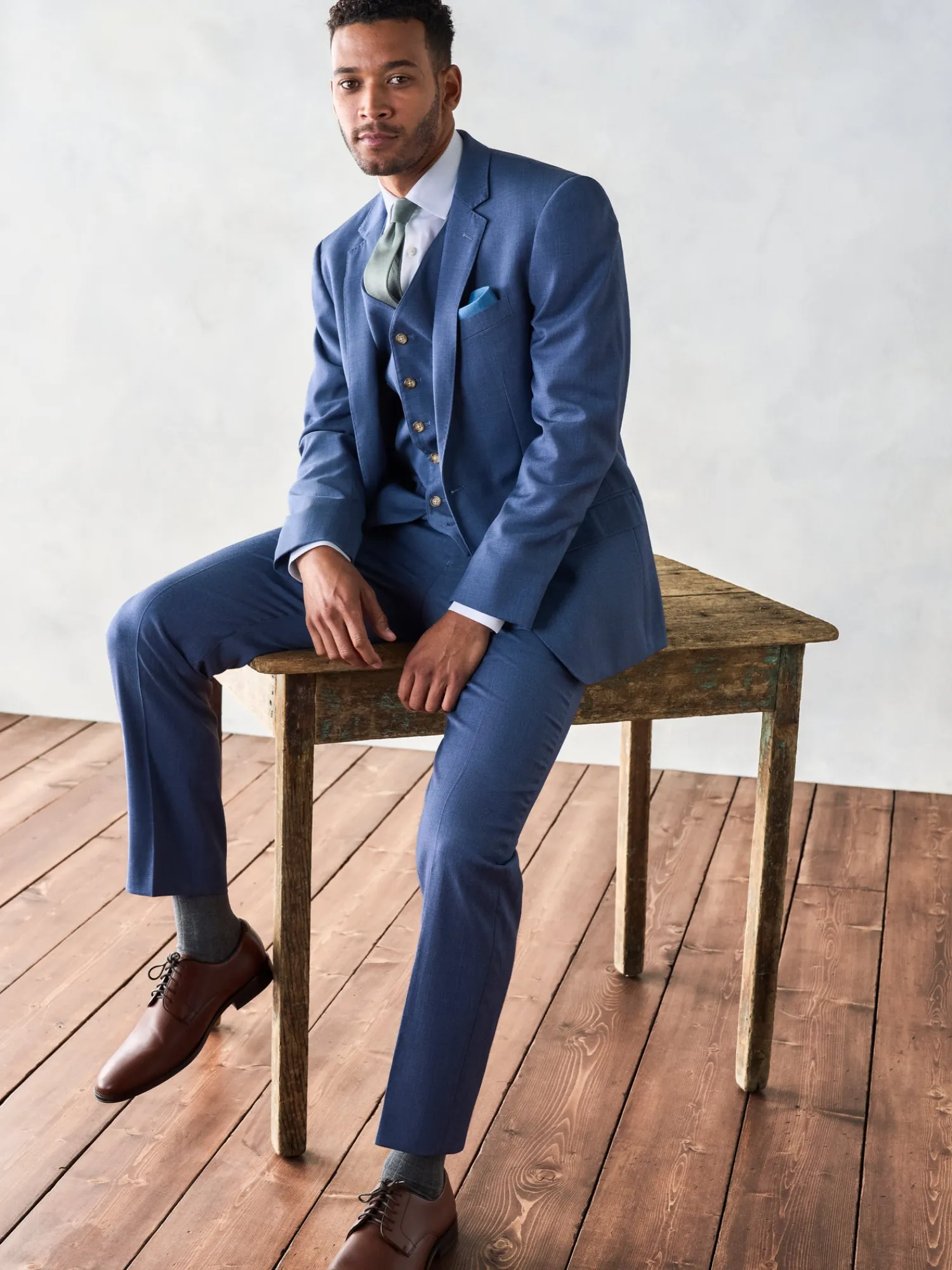 The Black Tux Vests*Light Blue Suit Vest