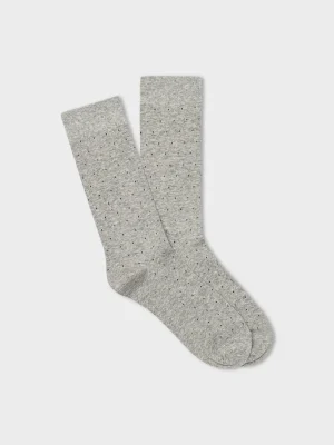 The Black Tux Accessories | Shoes*Light Grey Pindot Dress Sock