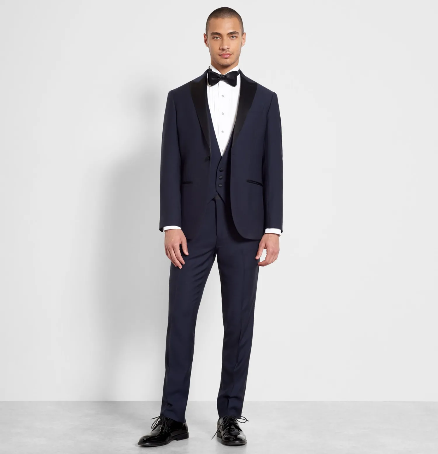 The Black Tux Vests*Midnight Blue Low Cut Tuxedo Vest