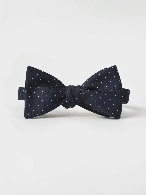 The Black Tux Neckwear*Navy Pindot Silk Bow Tie