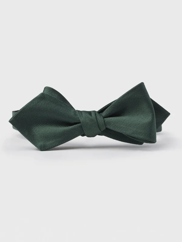 The Black Tux Neckwear*Olive Silk Diamond Bow Tie