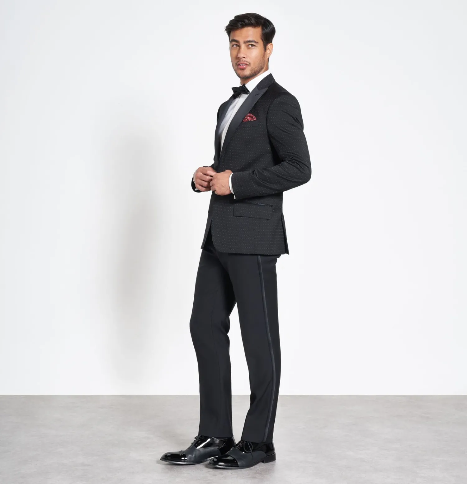 The Black Tux Suits & Tuxedos | Suits & Tuxedos*Onyx Dot Peak Lapel Tuxedo