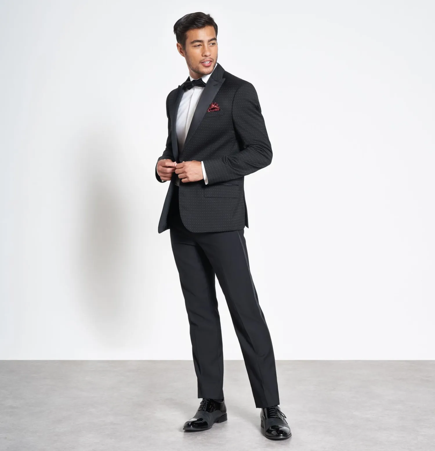 The Black Tux Suits & Tuxedos | Suits & Tuxedos*Onyx Dot Peak Lapel Tuxedo