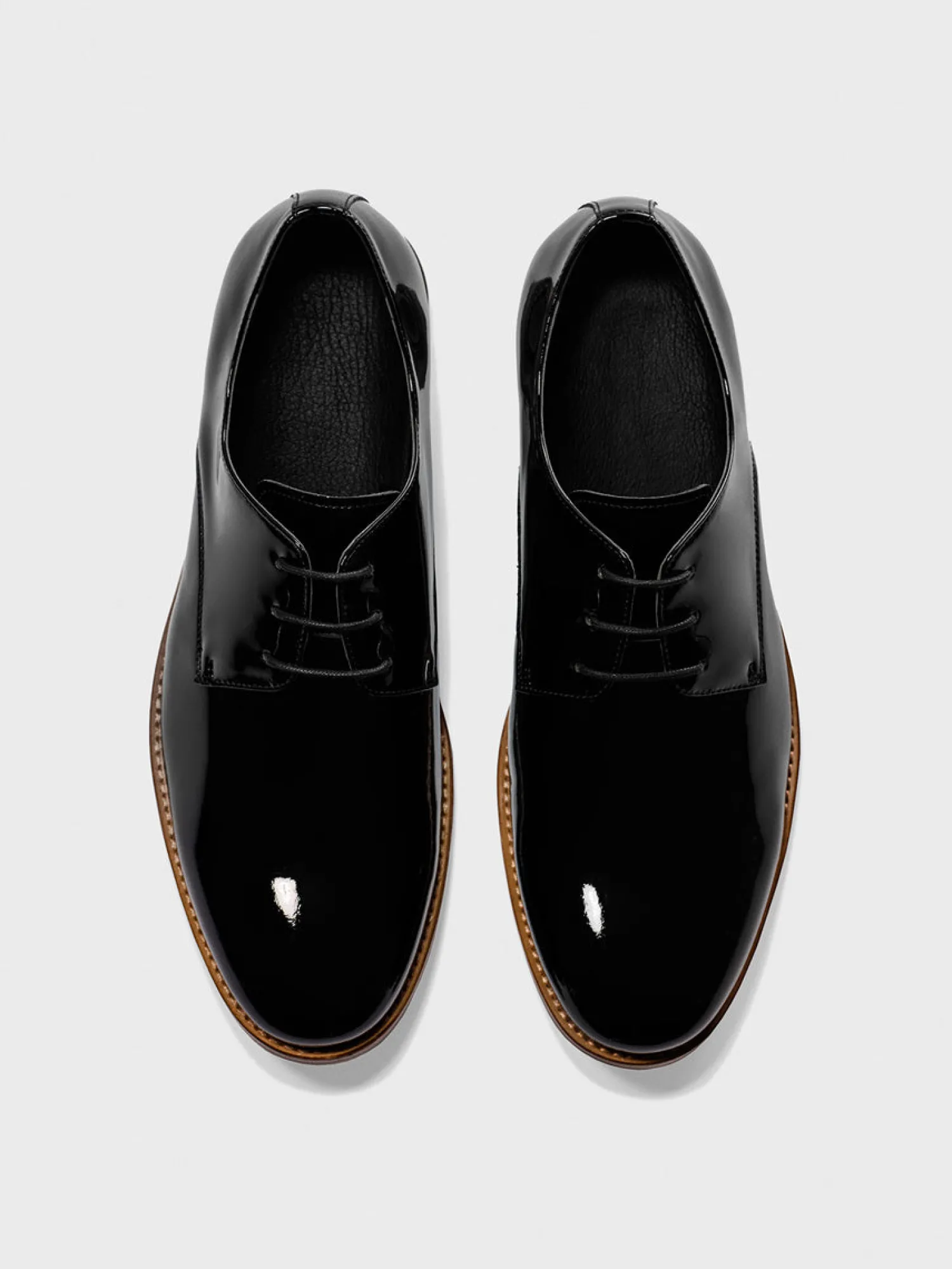 The Black Tux Shoes*Patent Leather Wood Sole