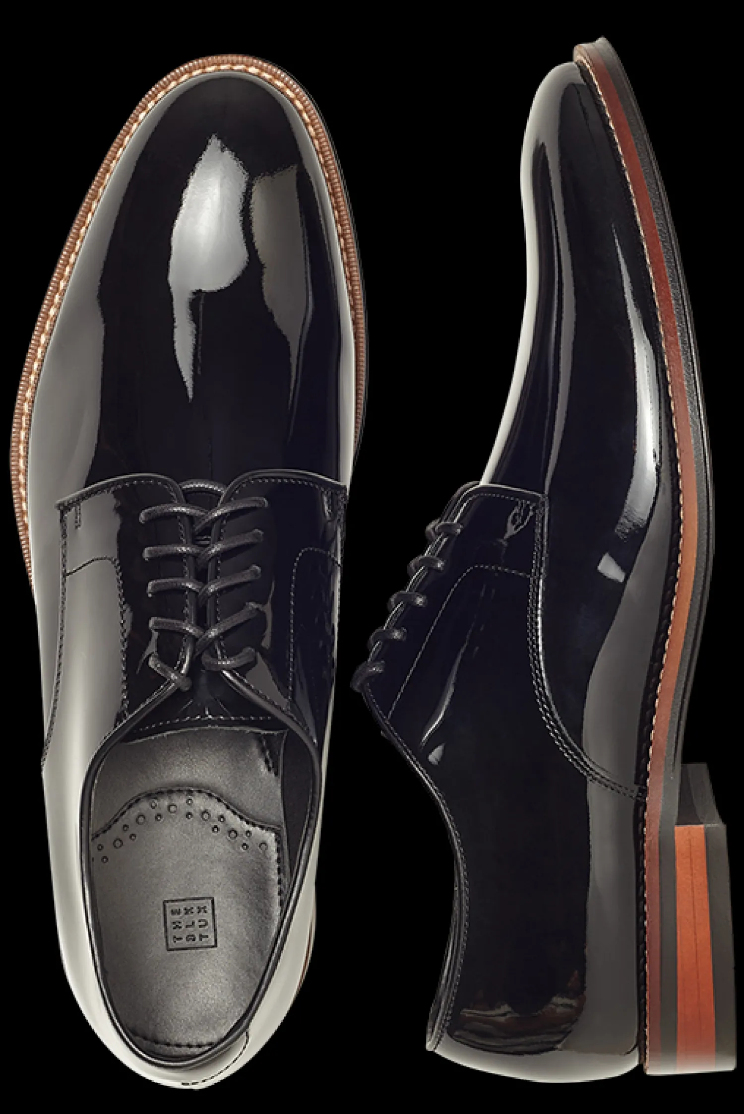 The Black Tux Shoes*Patent Leather Wood Sole