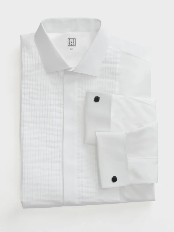 The Black Tux Shirts*Pleated Point Collar Shirt