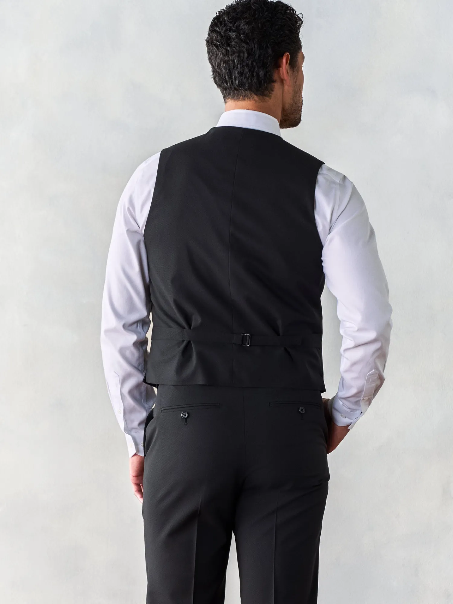 The Black Tux Vests*Stretch Wool Black Suit Vest