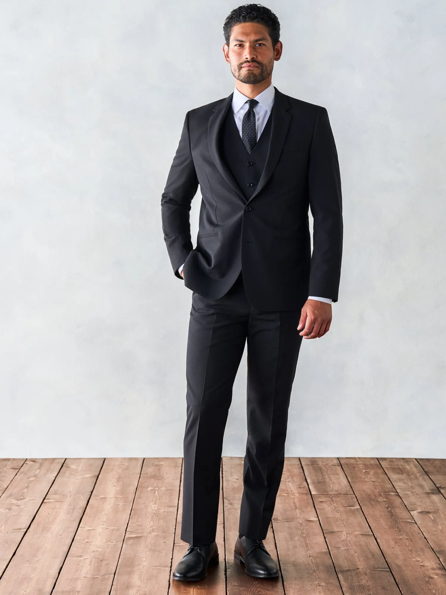 The Black Tux Vests*Stretch Wool Black Suit Vest