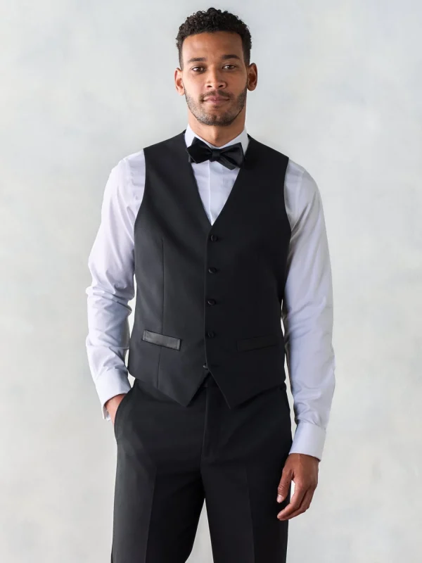 The Black Tux Vests*Stretch Wool Black Tuxedo Vest