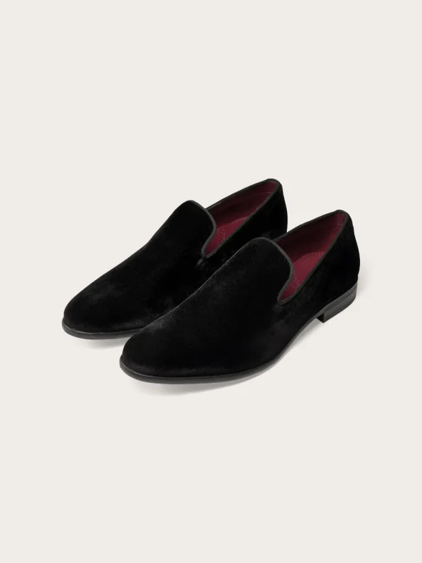 The Black Tux Shoes*Velvet Slip-On Shoes