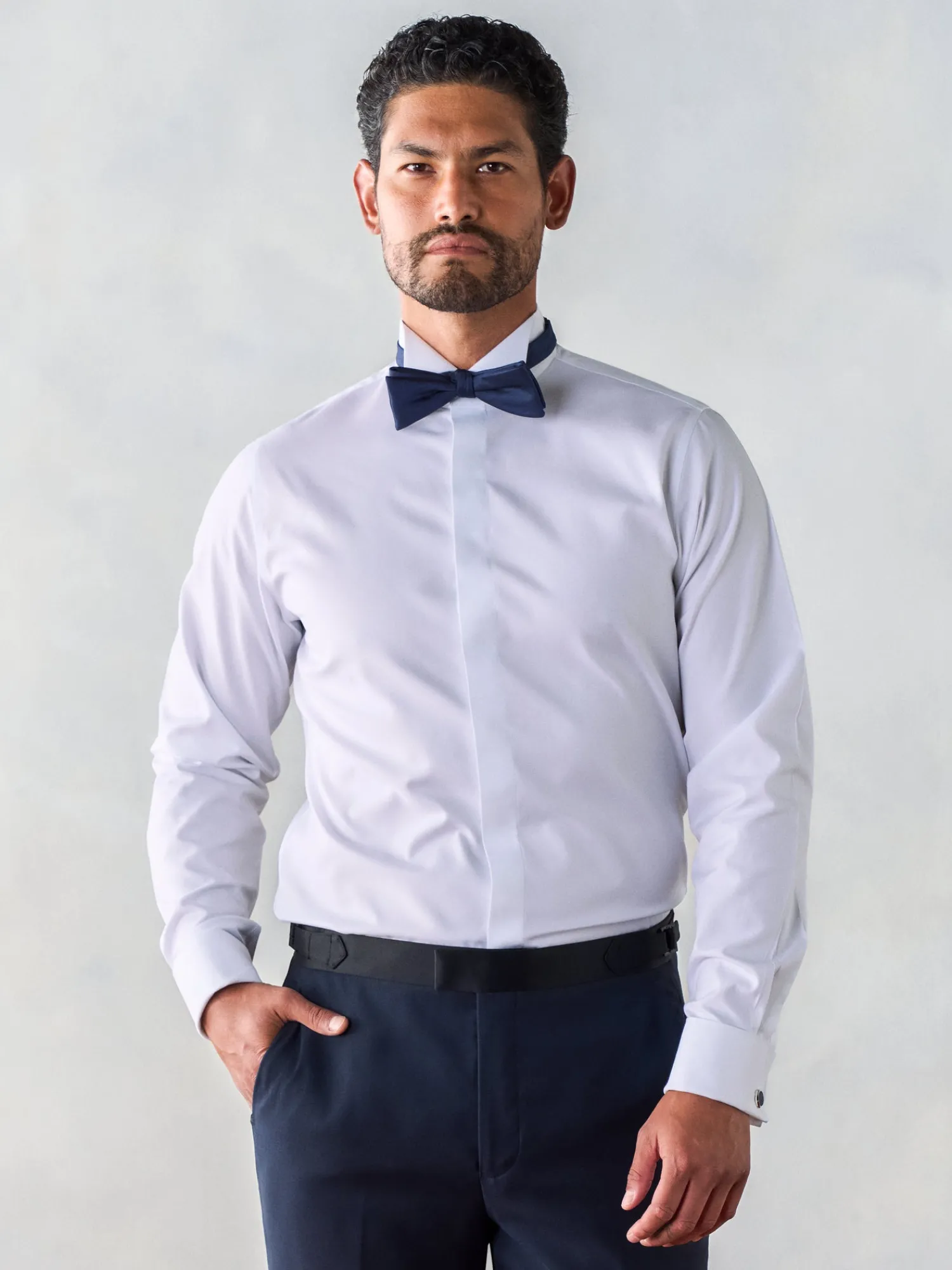 The Black Tux Shirts*Wing Collar Fly-Front Dress Shirt